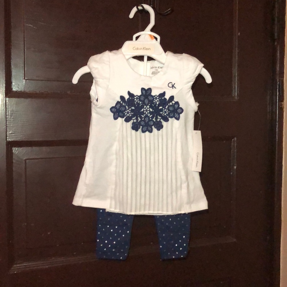 NWT Calvin Klein shirt and pants set size 12 m